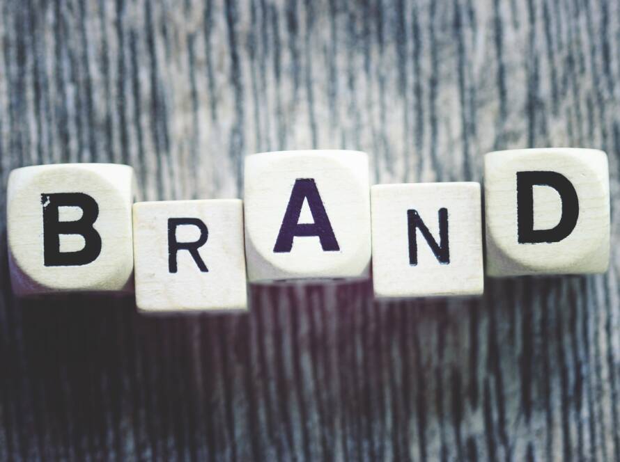 “Brand” spelled out on wooden blocks