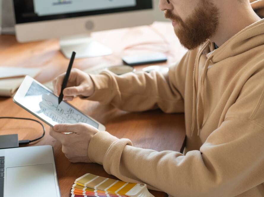 Working on brand design